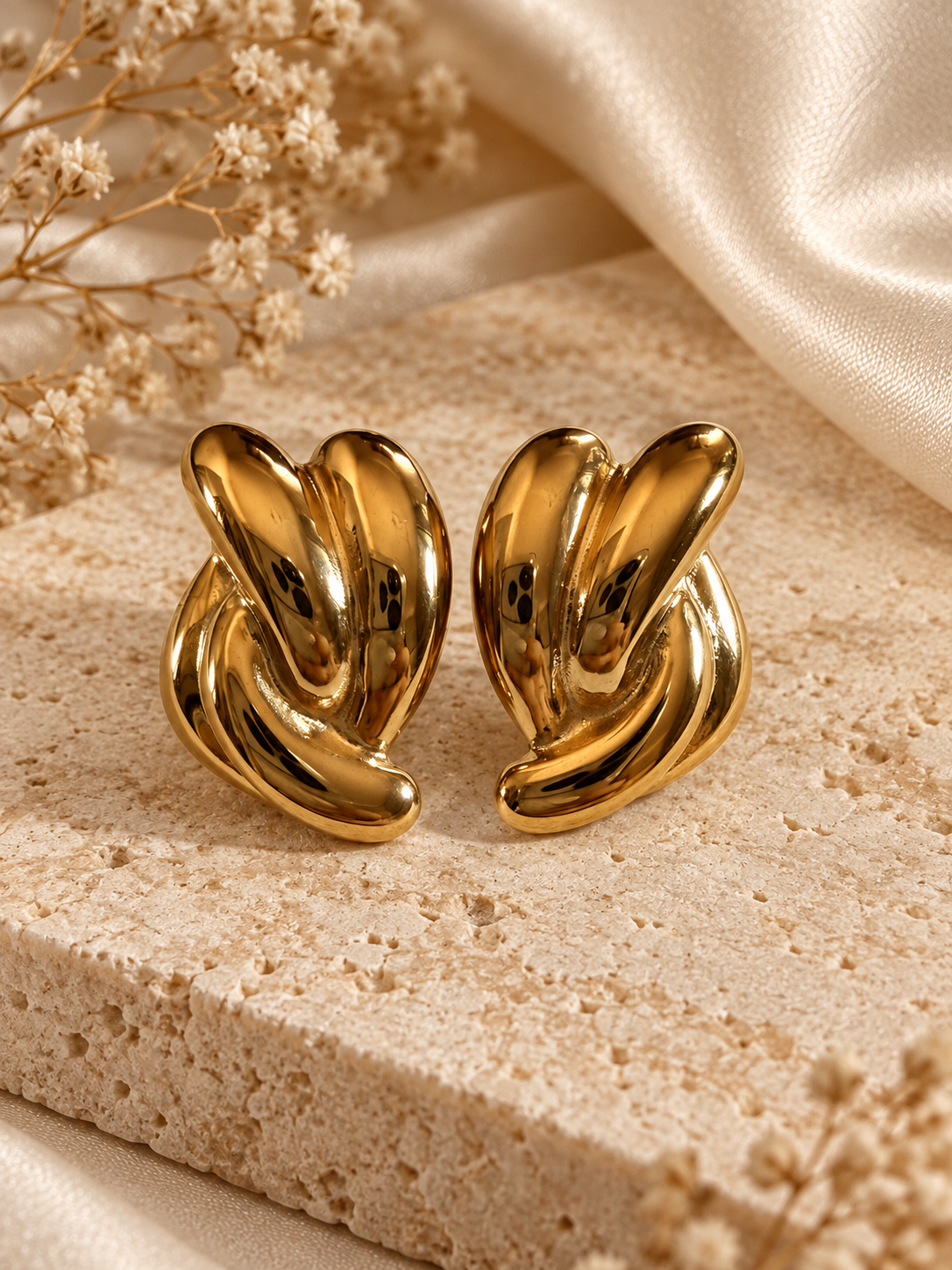 Χρυσά Σκουλαρίκια Golden Braid
