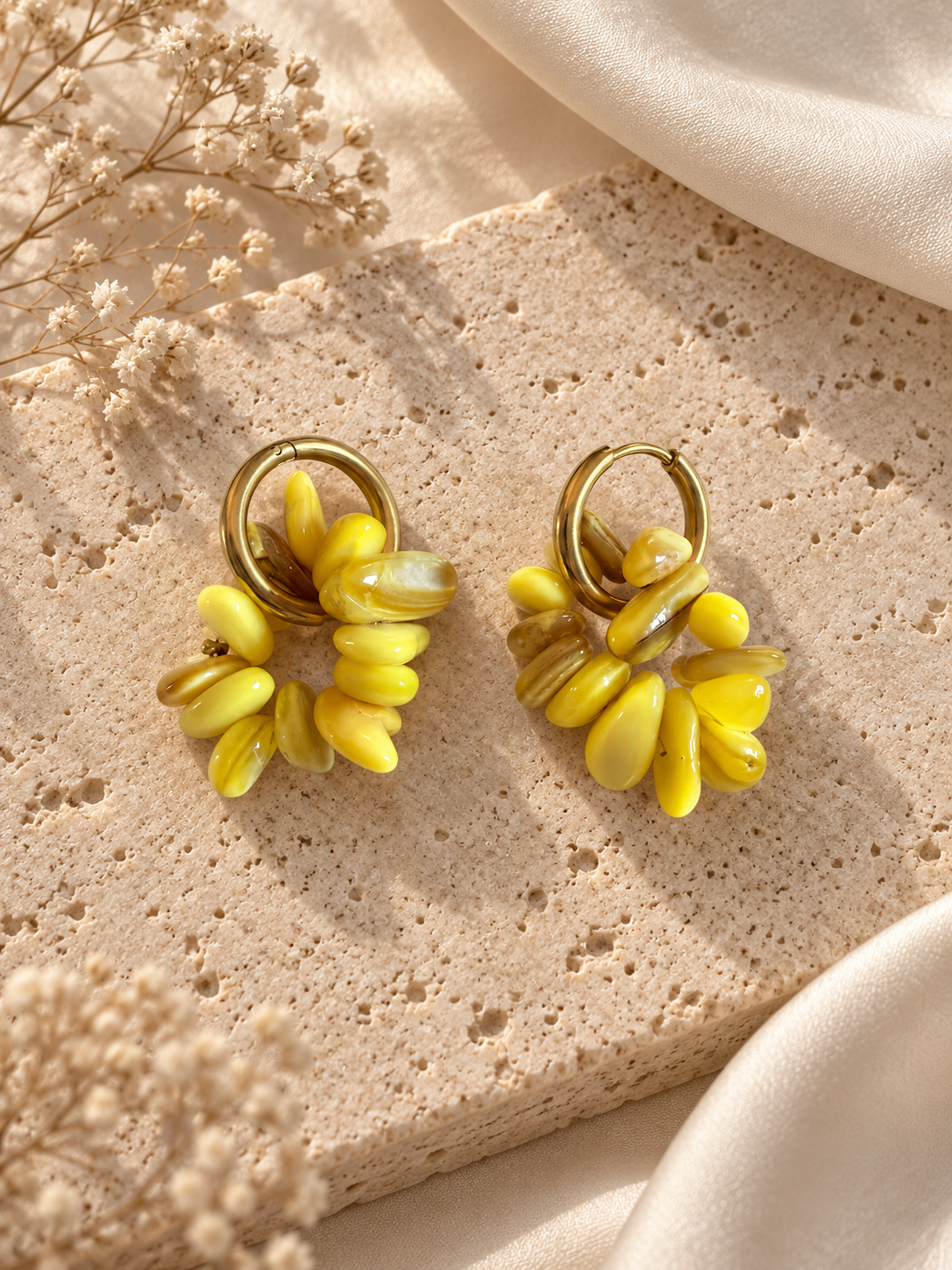 Χρυσά Σκουλαρίκια Yellow Drops