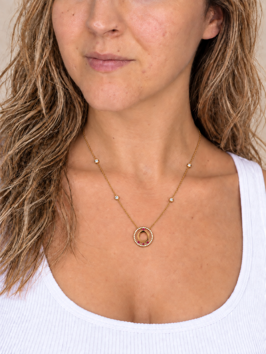 Pink Circle Necklace