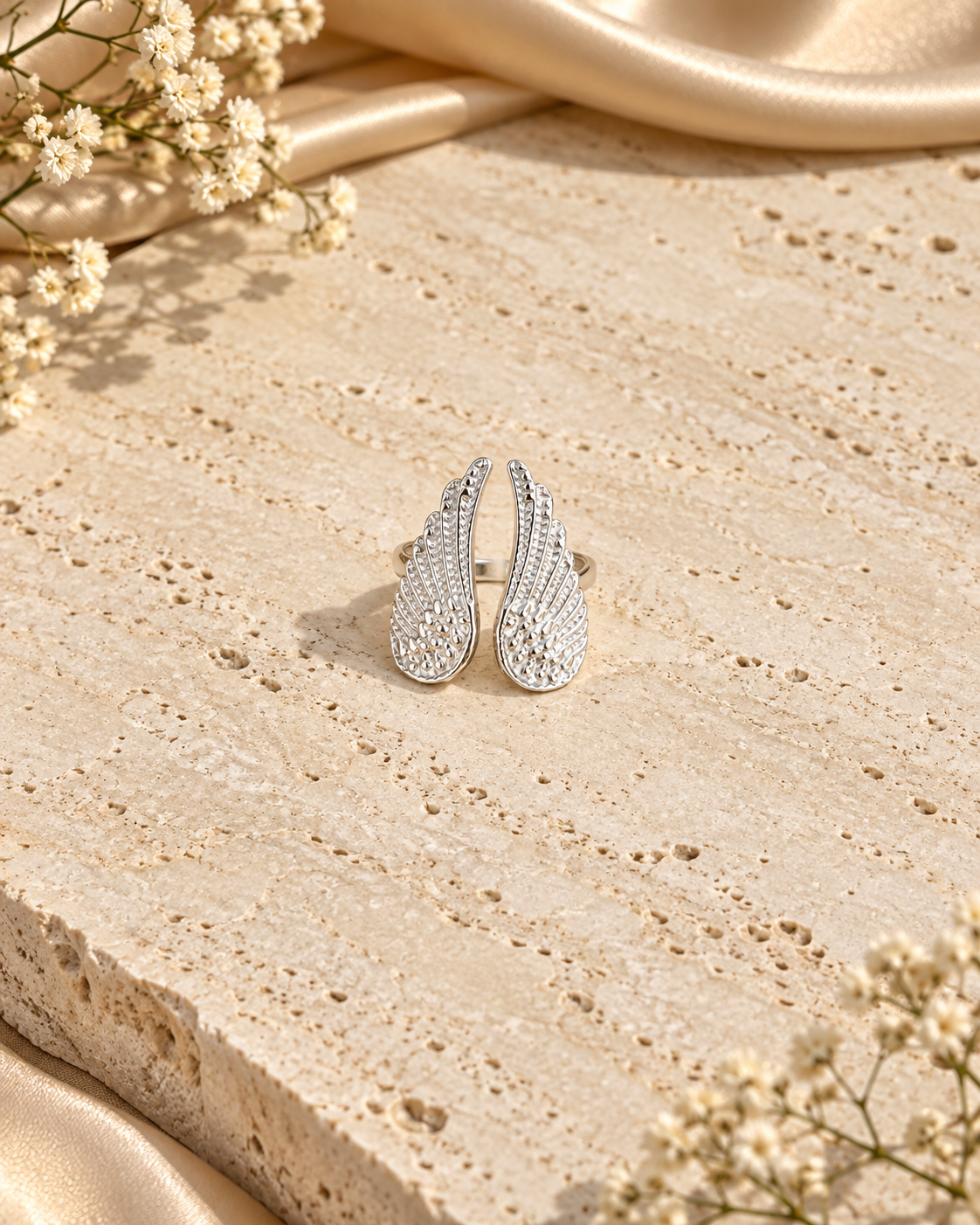 Ασημί Δαχτυλίδι Angel Wings