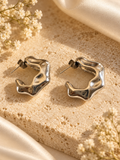 Ασημί Σκουλαρίκια Organic Hoops