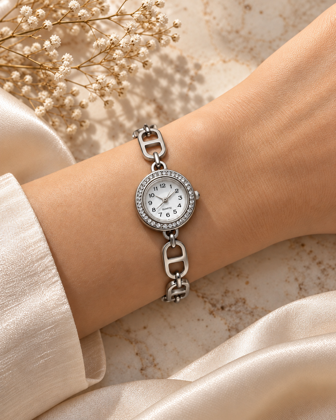 Ασημί Ρολόι Silver Links