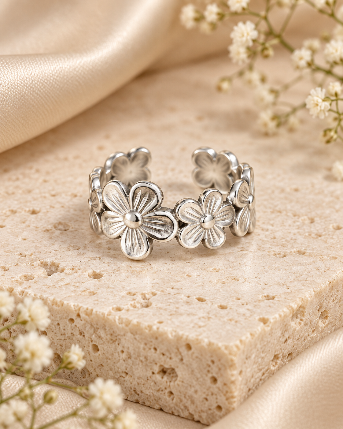 Ασημί Δαχτυλίδι Silver Blossom