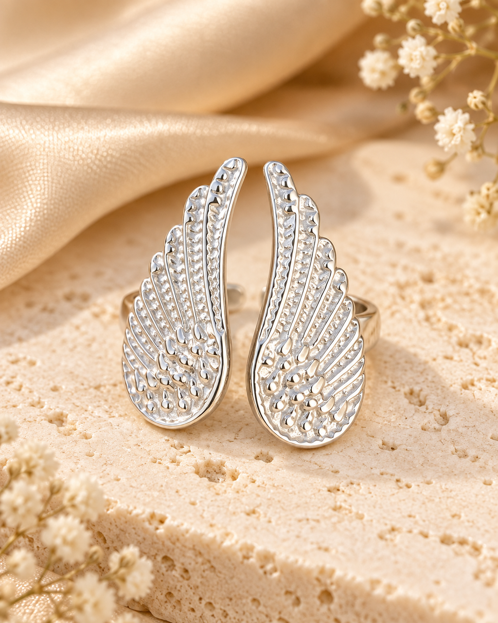 Ασημί Δαχτυλίδι Angel Wings