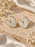 Χρυσά Σκουλαρίκια Pearl Heart