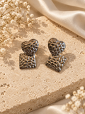 Ασημί Σκουλαρίκια Textured Love