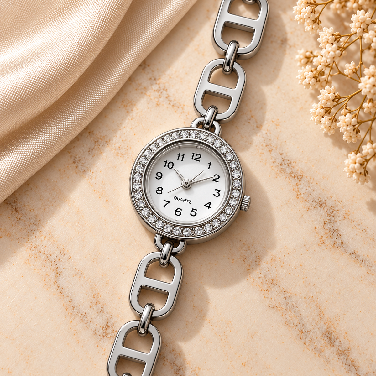 Ασημί Ρολόι Silver Links