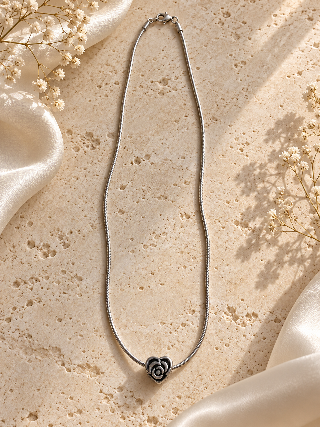 Rose Heart Necklace